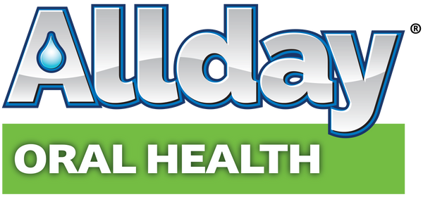 Allday Oral Health logo — a dry mouth relief brand by Elevate Oral Care offering Xylitol-based moisturizing products for oral comfort.